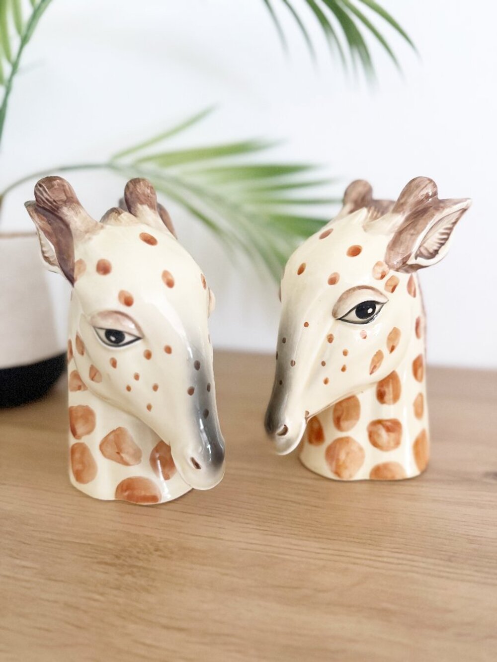 Vintage Mid-Century Fitz & Floyd Ceramic Hand Painted Giraffe Bookends 6.5"